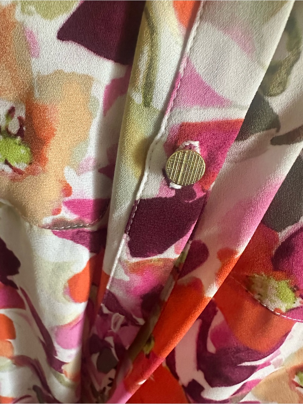 Floral Button-Down Shirt - Pink & Orange - Picture 4 of 7